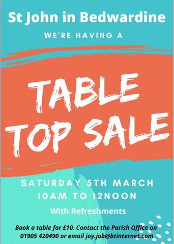 Table Top Sale March 2022